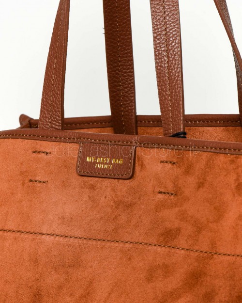 My Best Bag Borsa a Mano Bordeaux Modello Diva 38x24x20  F1-MYB-1027 BRUCIATO