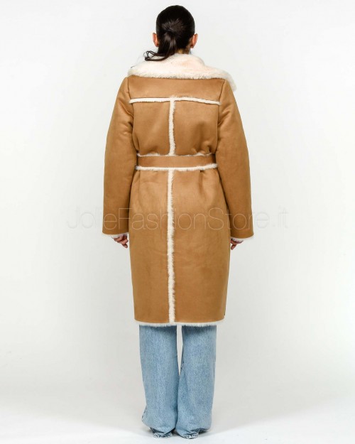 Helmur Coat with Pockets and Camel Belt Montreal Model  MONTREAL CAMMELLO