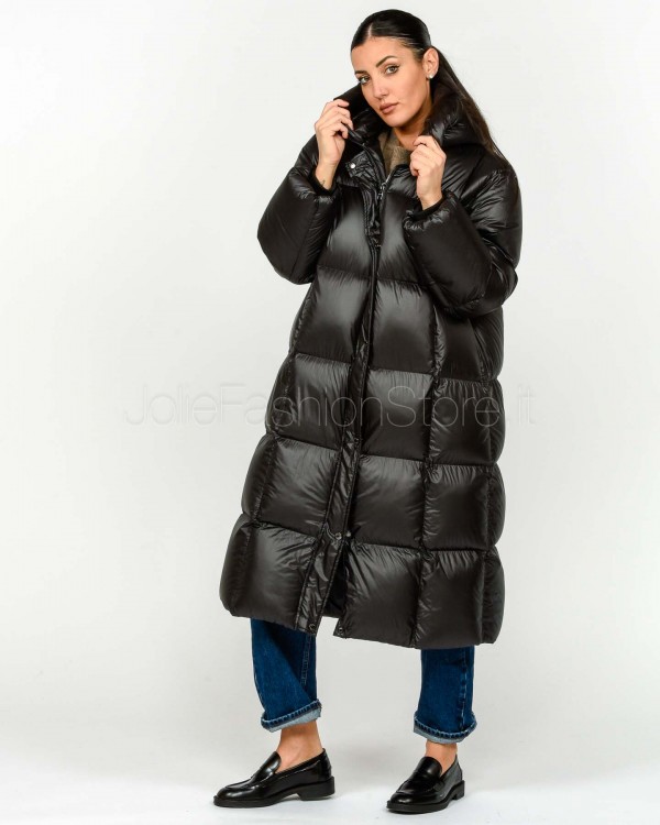 Helmur Piumino Lungo Con Cappuccio Nero  BARCELLONA NERO