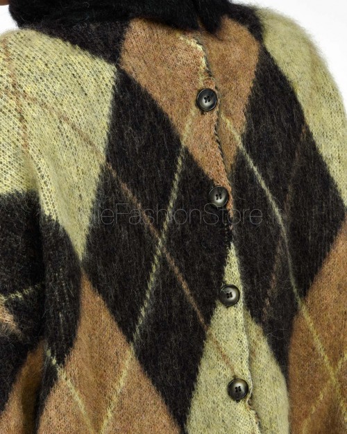 Solo Tre Maglione Over Collo Alto Misto Lana Nero/Castagna  M3F0057 FV 416 NERO/CASTAGNA