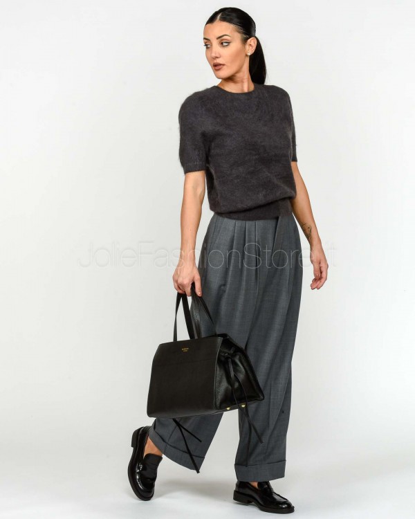 Solo Tre Maglia Maniche Corte Misto Cashmere Grigio Antracite  M3F0091 FU 96S ASFALTO