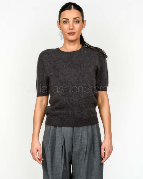 Solo Tre Maglia Maniche Corte Misto Cashmere Grigio Antracite  M3F0091 FU 96S ASFALTO