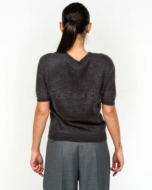 Solo Tre Maglia Maniche Corte Misto Cashmere Grigio Antracite  M3F0091 FU 96S ASFALTO