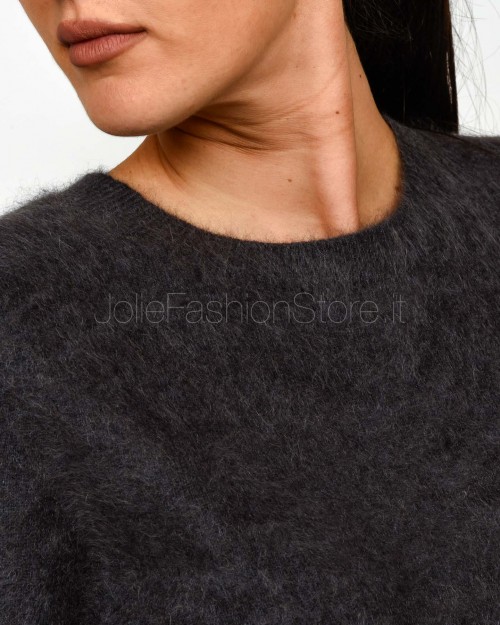 Solo Tre Maglia Maniche Corte Misto Cashmere Grigio Antracite  M3F0091 FU 96S ASFALTO