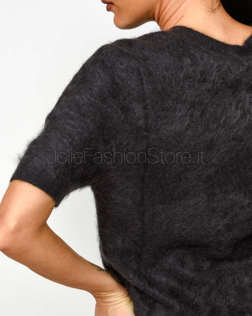 Solo Tre Maglia Maniche Corte Misto Cashmere Grigio Antracite  M3F0091 FU 96S ASFALTO