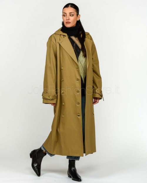 Solo Tre Trench Doppiopetto In Cotone Beige  M1F0033 FU 14S CAFFELATTE