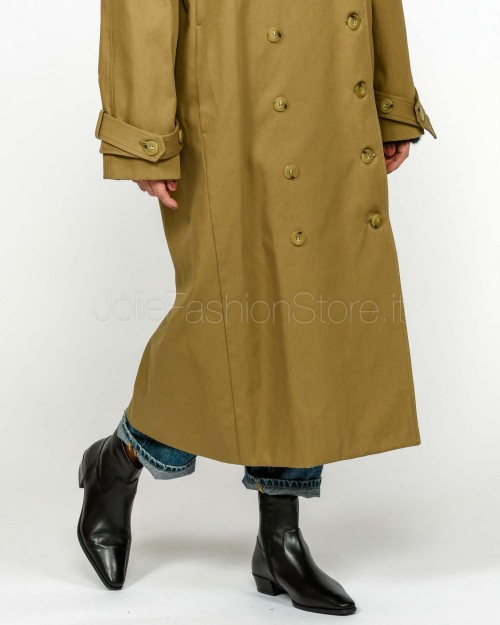 Solo Tre Cappotto Doppiopetto In Cotone Marrone  M1F0033 FU 14S CAFFELATTE