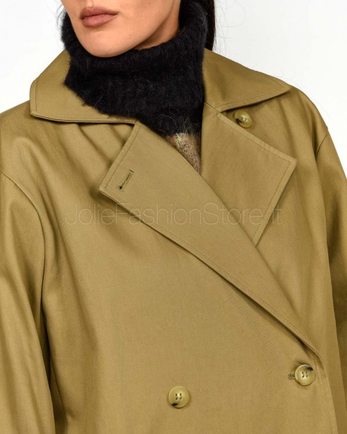 Solo Tre Trench Doppiopetto In Cotone Beige  M1F0033 FU 14S CAFFELATTE