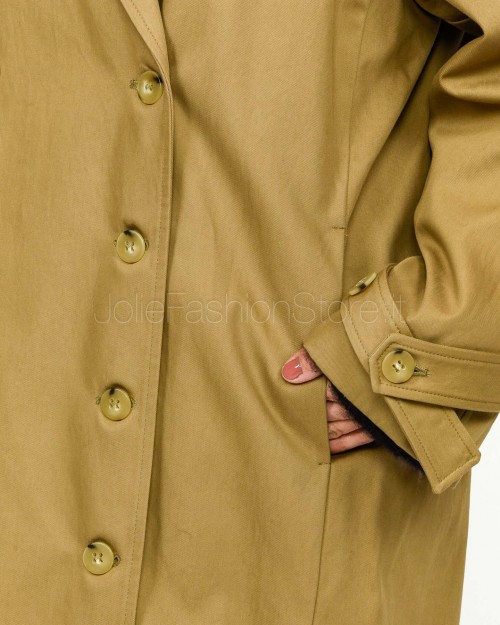 Solo Tre Cappotto Doppiopetto In Cotone Marrone  M1F0033 FU 14S CAFFELATTE