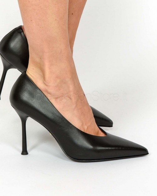 Sergio Levantesi Décolleté in Pelle Scollo Profondo Nero  MODERN56 CALF NERO