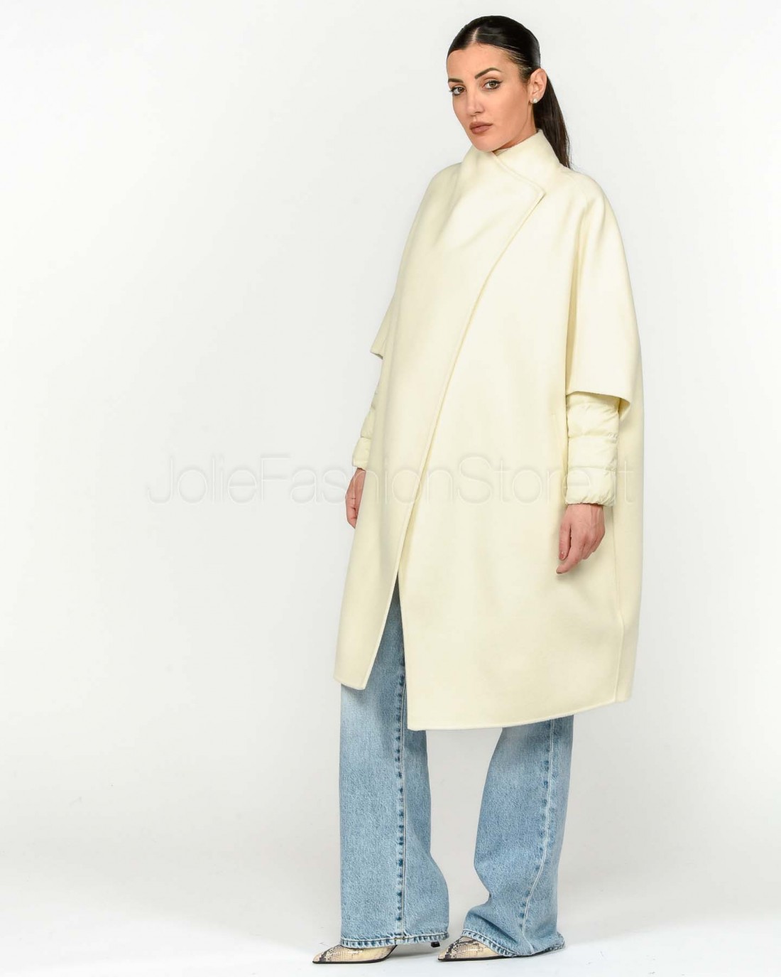 Helmur Cappotto Manica Corta Panna