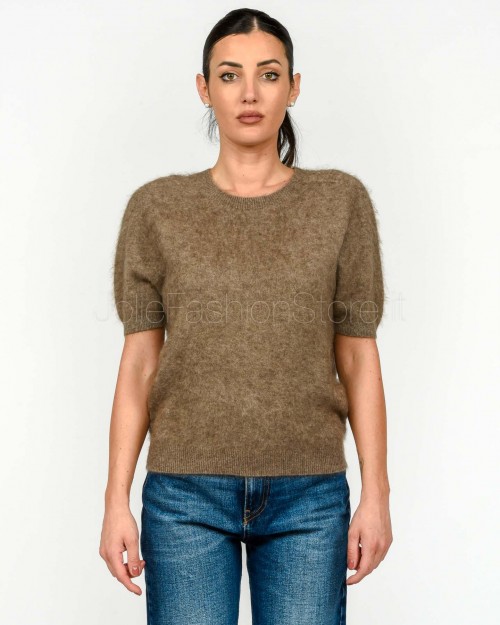 Solo Tre Maglia Maniche Corte Misto Cashmere Nocciola  M3F0091 FU 15S NOCCIOLA