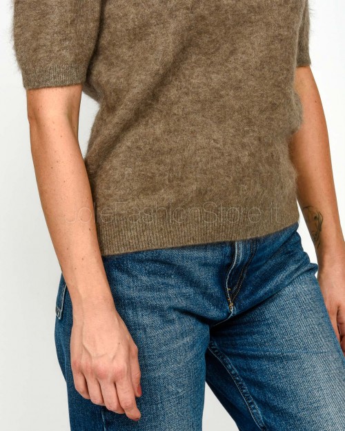 Solo Tre Maglia Maniche Corte Misto Cashmere Nocciola  M3F0091 FU 15S NOCCIOLA