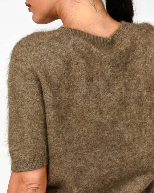 Solo Tre Maglia Maniche Corte Misto Cashmere Nocciola  M3F0091 FU 15S NOCCIOLA