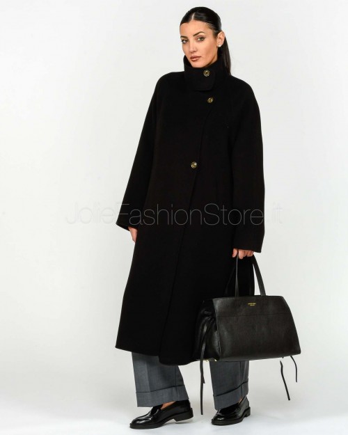 Helmur Cappotto Collo Alto in Lana e Cashmere Nero  583214 NERO