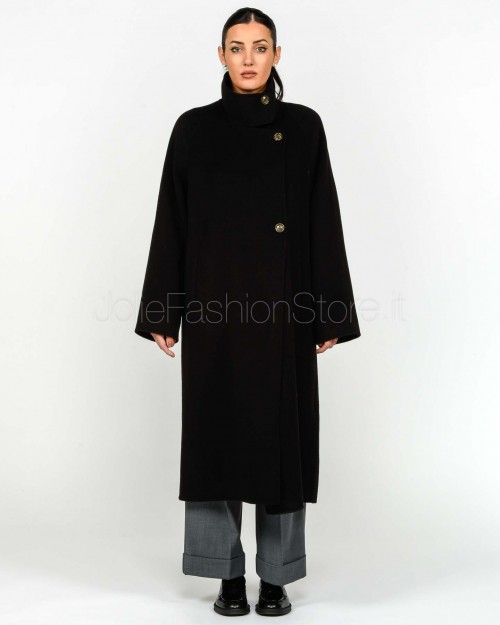 Helmur Cappotto Collo Alto in Lana e Cashmere Nero  583214 NERO