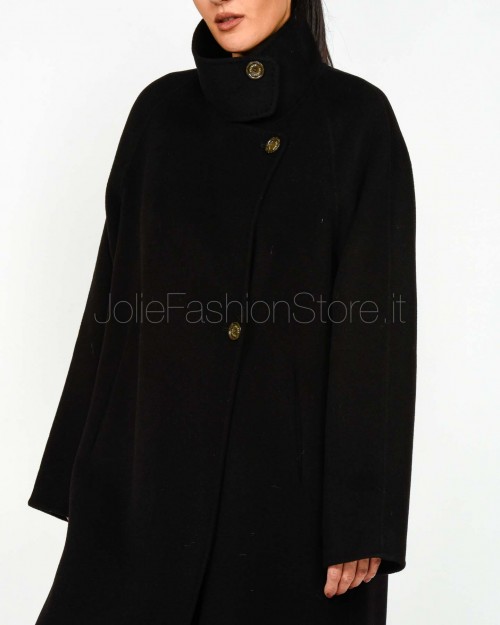 Helmur Cappotto Collo Alto in Lana e Cashmere Nero  583214 NERO