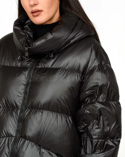 Helmur Piumino Over Con Cappuccio Nero  LONDRA NERO