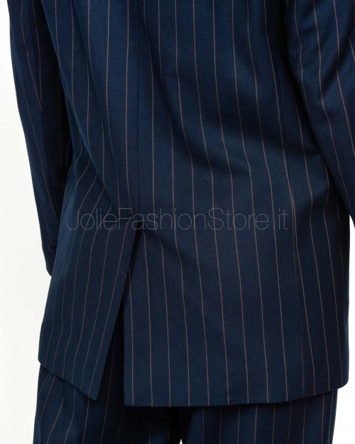 Actualee Giacca Monopetto Gessato Blu/Marrone  15162