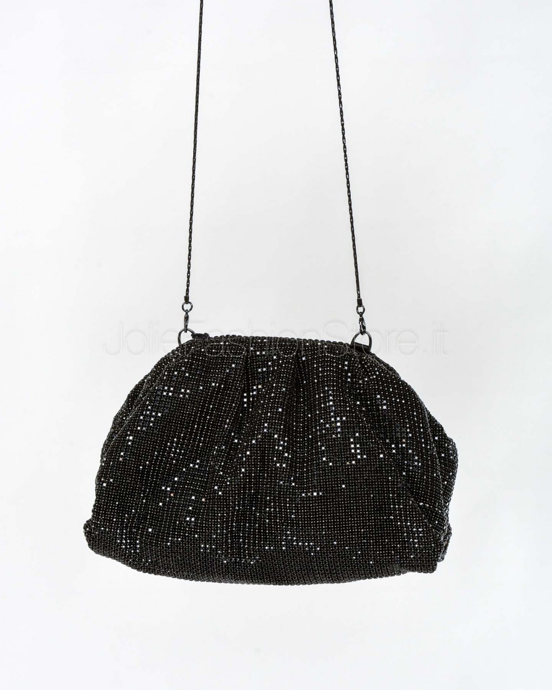 Twenty Fourhaitch Pouch Bag in Maglia di Cristalli Nero  PETRA NERO