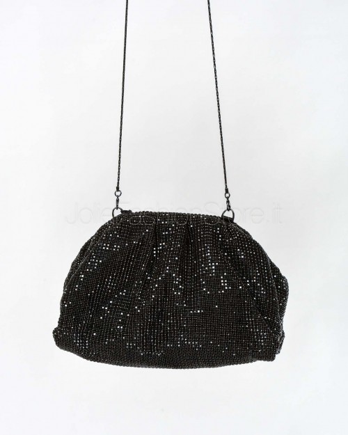 Twenty Fourhaitch Pouch Bag in Maglia di Cristalli Nero  PETRA NERO