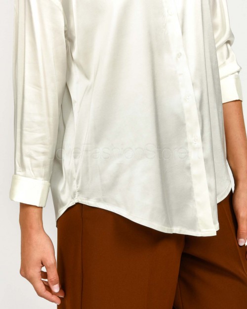 J-Cube Camicia in Satin Bianca  RM97 BIANCO