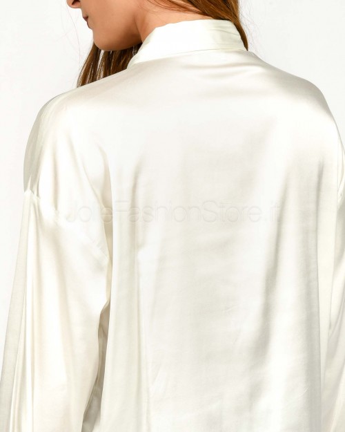 J-Cube Camicia in Satin Bianca  RM97 BIANCO