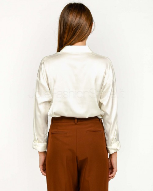 J-Cube Camicia in Satin Bianca  RM97 BIANCO
