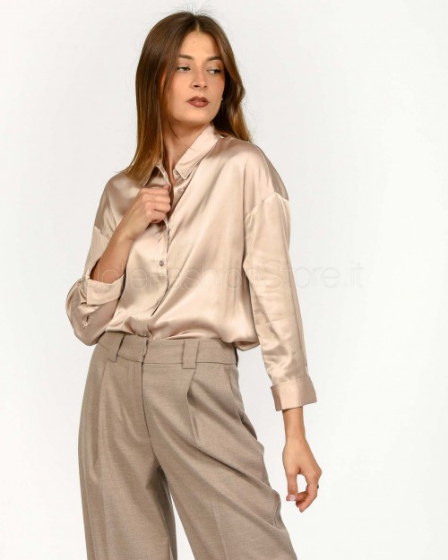 J-Cube Camicia in Satin Cipria