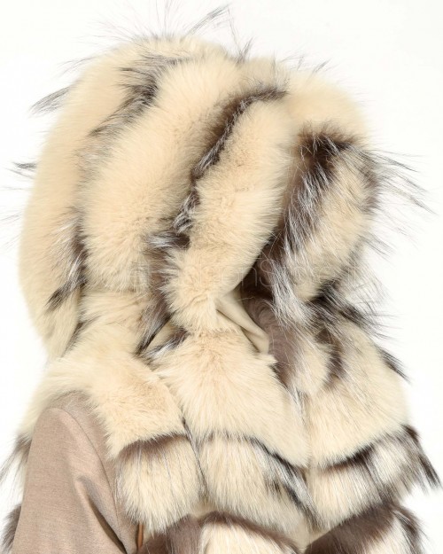 Frame Pelliccia Gilet Volpe + Ciuffi Argento Naturale  327507 ARGENTO