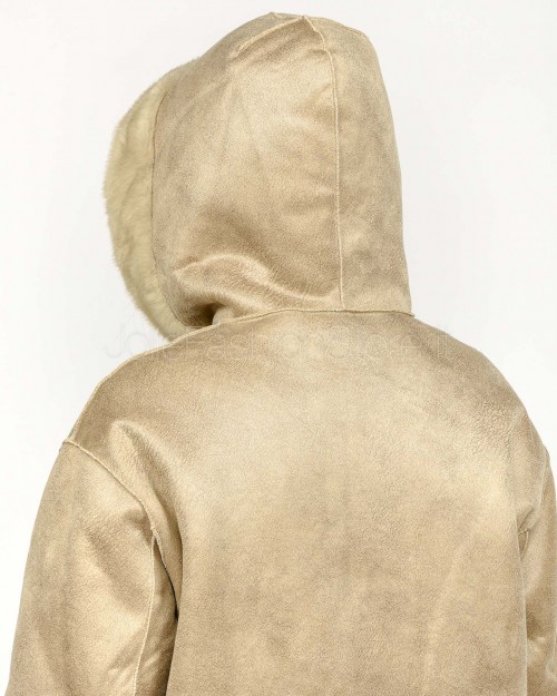 Tavus Milano Eco Pelliccia Reversibile Parka con Cappuccio Beige  35217 BEIGE