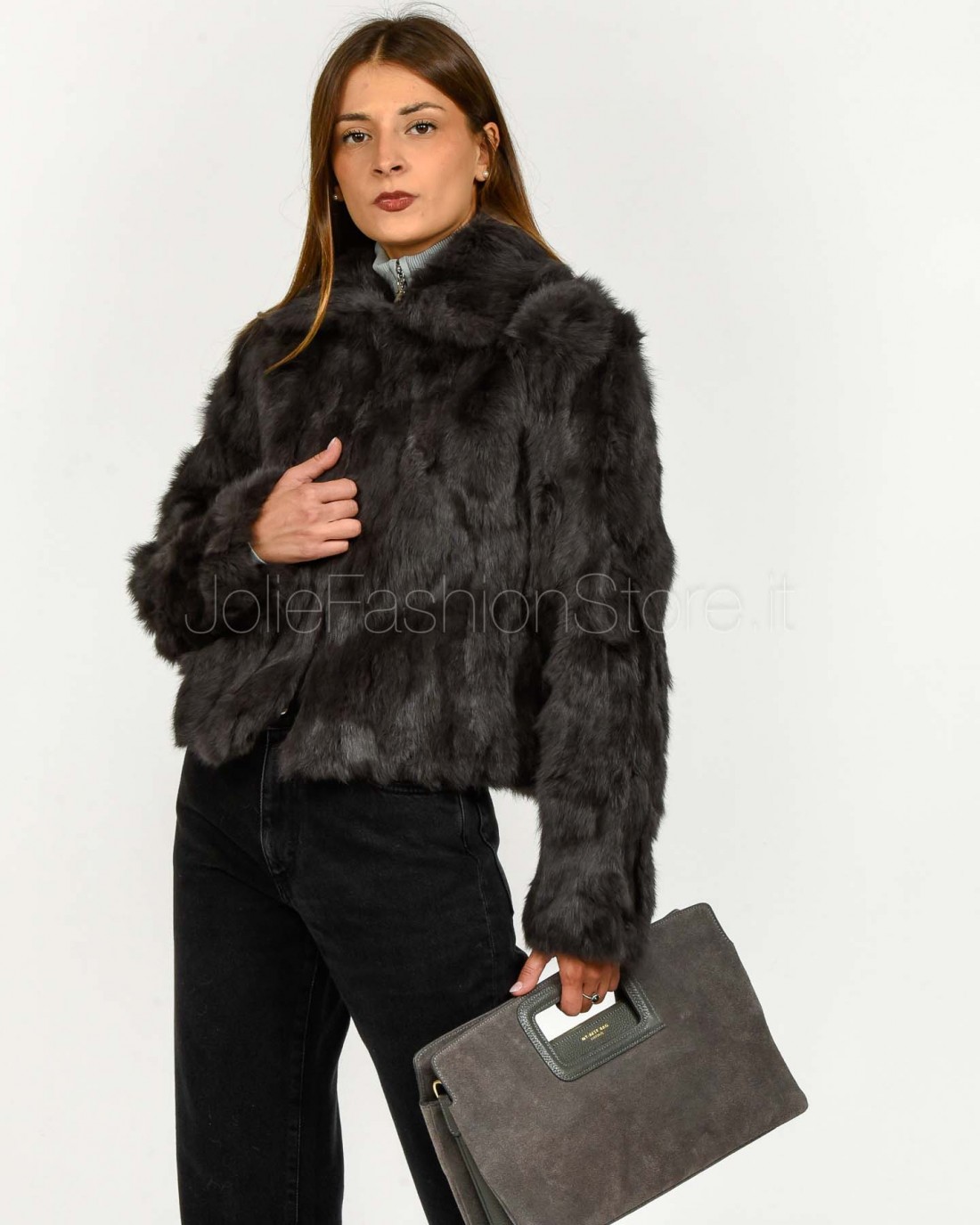 Tavus Milano Giacca Corta Lapin Grigio  25100 CARBON
