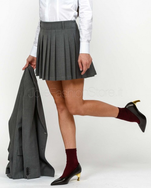 Grifoni Gonna College a Pieghe Grigio  GVC250095/12 007