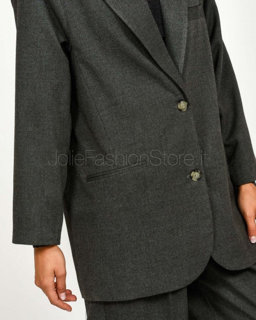 J-Cube Single-Breasted Oversized Jacket in Grey  RM90 GRIGIO 24