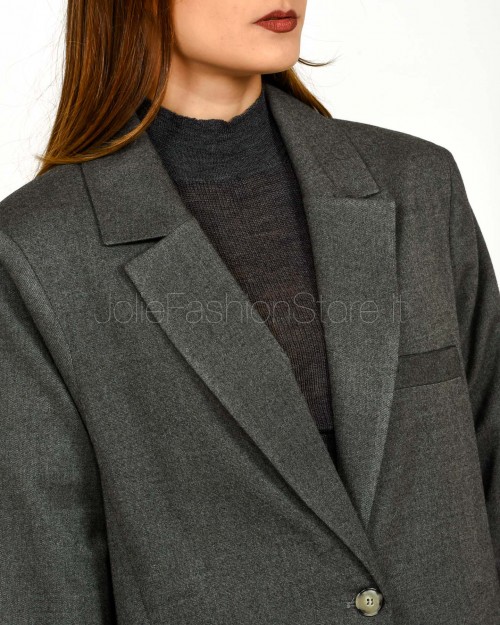 J-Cube Single-Breasted Oversized Jacket in Grey  RM90 GRIGIO 24