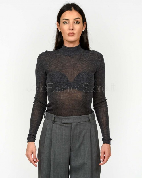 Grifoni Long Sleeve Ribbed Sweater in Anthracite  GVC210003/120 009