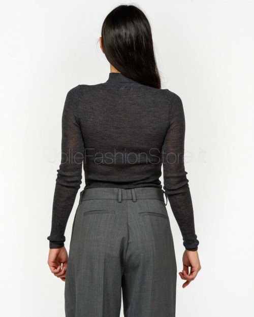 Grifoni Long Sleeve Ribbed Sweater in Anthracite  GVC210003/120 009