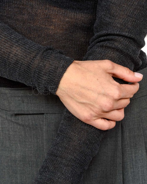 Grifoni Long Sleeve Ribbed Sweater in Anthracite  GVC210003/120 009