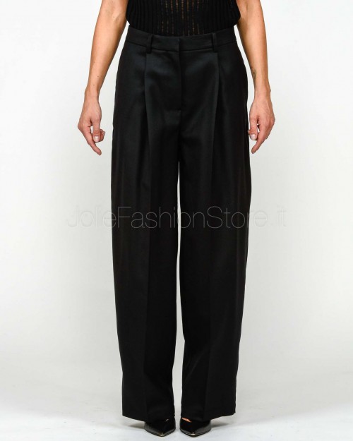 Grifoni Black Pleated Trousers in Virgin Wool  GVC240077/15 003