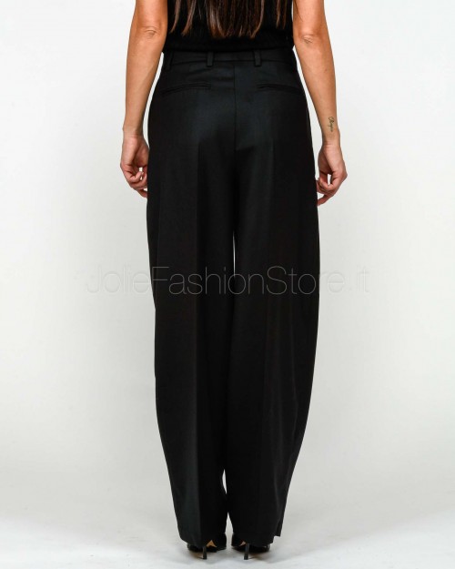 Grifoni Black Pleated Trousers in Virgin Wool  GVC240077/15 003