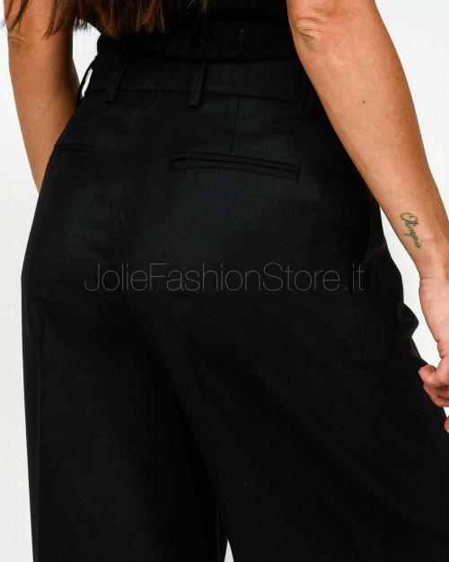 Grifoni Black Pleated Trousers in Virgin Wool  GVC240077/15 003