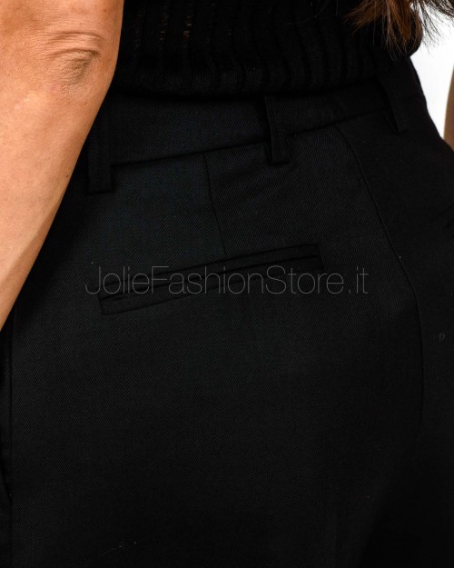 Grifoni Black Pleated Trousers in Virgin Wool  GVC240077/15 003