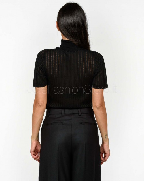 Grifoni Maglia a Costine Maniche Corte Nero  GVC210001/120 003