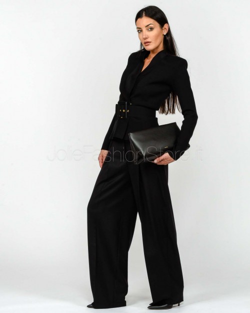 Elisabetta Franchi Maglia Tricot Con Cintura Nero  MK48S57E2 110