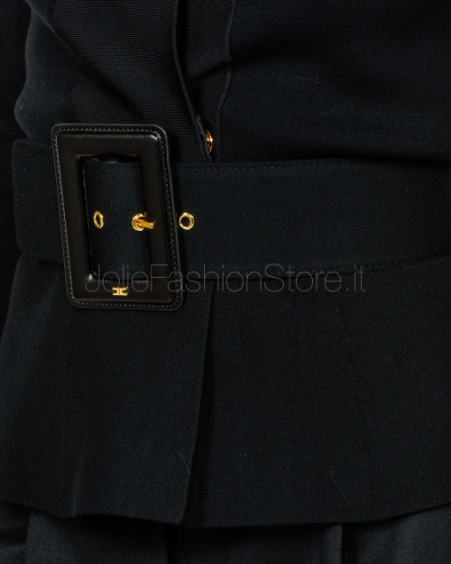 Elisabetta Franchi Maglia Tricot Con Cintura Nero  MK48S57E2 110