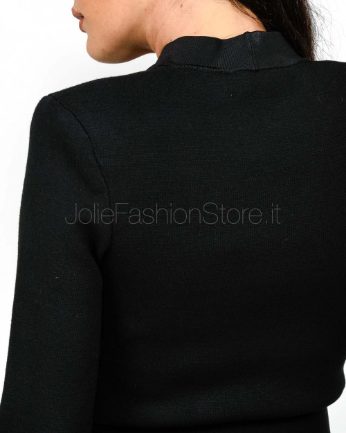 Elisabetta Franchi Maglia Tricot Con Cintura Nero  MK48S57E2 110