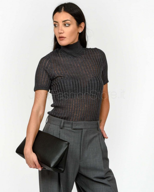 Grifoni Maglia a Costine Maniche Corte Grigio  GVC210001/120 009