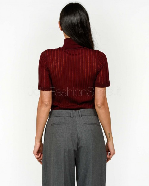 Grifoni Maglia a Costine Maniche Corte Bordeaux  GVC210001/120 156
