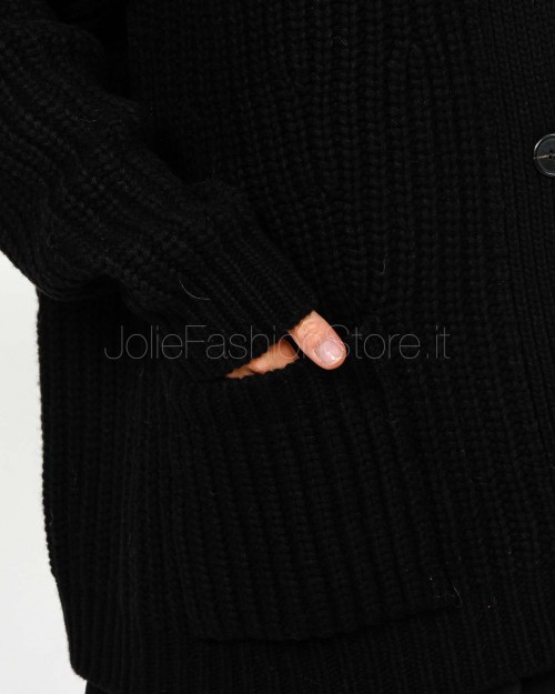Grifoni Cardigan Nero Over 2 Tasche  GVC210042/106 003