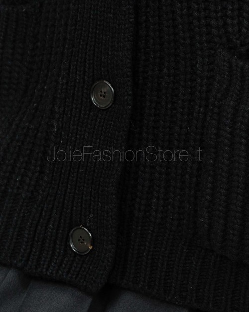 Grifoni Cardigan Nero Over 2 Tasche  GVC210042/106 003